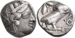 Greek Coins Attika: AR-Tetradrachme, ca. 479-404 v. Chr., Athen, 16,93 g. Athenakopf nach rechts/Eule. Kleiner Einhieb auf RS, sehr schön.