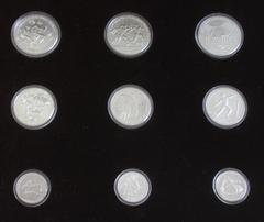 Europe Griechenland: 9-Münzen-Set Leichtathletik Europameisterschaft (Pan-European Games) Athen 1982. 3 x 100 Drachmen 1981/1982 (KM# 125, 135, 136), 3 x 250 Drachmen 1981/1982 (KM# 126, 137, 138) sow