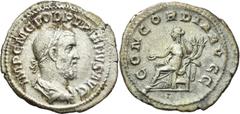 Pupienus (238 n.Chr.): AR-Denar, CONCORDIA AVG, 2,6 g, Kampmann 71.3, RIC 1, gutes sehr schön. [taxed under margin system]