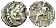 Alexander III 'the Great' AR Drachm, Kolophon Kings of Macedon. Alexander III 'the Great' (336-323 BC). AR Drachm (18 mm, 3.94 g), Kolophon, struck under Menander or Kleitos, c. 322-319 BC Obv. Head o