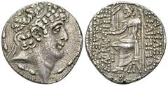 Philippos I AR Tetradrachm Seleucid Kings. Philippos I Philadelphos (98-83 BC). AR Tetradrachm (26 mm, 15.04 g), Antiochia on the Orontes. Obv. Diademed head of Philip I to right. Rev. BAΣΙΛΕΩΣ ΦΙΛΙΠΠ