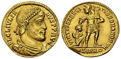Iulianus II AV Solidus, Sirmium Iulianus II Apostata (361-363 AD). AV Solidus (20 mm, 4.39 g), Sirmium, 361-363 AD. Obv. FL CL IVLIANVS P P AVG, Pearl-diademed, draped and cuirassed bust to right. Rev