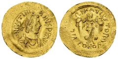 Iustinianus I AV Tremissis, Constantinopolis Iustinianus I (527-565 AD). AV Tremissis (16 mm, 1.49 g), Constantinople. Obv. D N IVSTINIANVS P P AVI, Diademed, draped and cuirassed bust to right. Rev. 