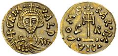 Grimoald III AV Tremissis, Beneventum Lombards, Beneventum. Grimoald III (788-806). AV Tremissis (17 mm, 1.32 g), struck in the name of Charlemagne, as King of the Lombards (774-814), 788-792. Obv. GR