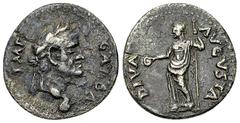 Galba AR Denarius, Livia reverse Galba (68-69 AD). AR Denarius (19 mm, 3.22 g), uncertain Spanish mint (Tarraco?), April-late AD 68. Obv. IMP GALBA, Laureate head to right, with globe at point of bust