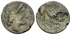 Ancient Coins Veneti AR Drachm, 3rd-2nd century BC Gallia Cisalpina. Veneti. AR Drachm (15 mm, 2.05 g), 3rd-2nd century BC. Imitating Massalia. Obv. Celticized head of Artemis to right. Rev. Celticize