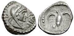 Epaticcus AR13, c. 35-43 AD Trinovantes tribe, celtic Britain. Dynast Epaticcus (c. 35-43 AD). AR12 (1.18 g). Obv. Head of Hercules wearing lion’s skin right, pellet in ring behind; to right, EPATI. R