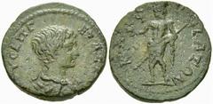Geta Assarion, Kaphyai, ex BCD Geta, as Caesar (198-209 AD). AE Assarion (22 mm, 5.55 g), Kaphyai, Peloponnesos. Obv. ΛOV CEΠ ΓETA KAI, bare-headed, draped and cuirassed bust right, seen from behind. 