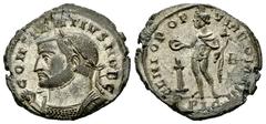 Constantius Chlorus Follis, scarce bust type Constantius I Chlorus as Caesar (293-305 AD). AE Follis (27-29 mm, 9.82 g), Lugdunum (Lyons), c. 301-303 AD. Obv. CONSTANTIVS NOB C, Laureate and cuirassed