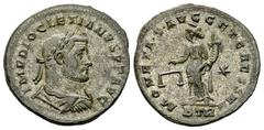 Diocletianus Follis, Treveri mint, scarce Diocletianus (284-305 AD). AE Follis (9.00 g, 28-29 mm), Treviri (Trier) mint, 300-301 AD. Obv. IMP DIOCLETIANVS P F AVG, Laureate, draped and cuirassed bust 