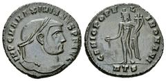 Maximianus AE Follis, not in RIC Maximianus Herculius (286-305 AD). AE Follis (9.88 g), Heraclea, c. 295-296 AD. Obv. IMP C MA MAXIMIANVS P F AVG, laureate head right. Rev. GENIO POPVLI ROMANI, Genius
