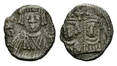 Heraklios AR 1/2 Siliqua, Carthage Heraklios (610-641 AD), with Heraklios Konstantinos and Martina. AR 1/2 Siliqua (11-12 mm, 0.61 g), Carthage. Obv. DN ERACLIO PP AV, crowened bust facing, Rev. Facin