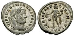 Maximianus Herculius Follis, Ticinum mint Maximianus Herculius (286-305 AD). AE Follis (9.39 g, 27-30 mm), Ticinum (Pavia), 298/299 AD. Obv. IMP C MAXIMIANVS P F AVG, Laureate head right. Rev. GENIO P