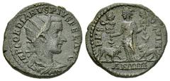 Gordianus III AE Dupondius, Viminacium Gordianus III (238-244 AD). AE Dupondius (24 mm, 7.52 g), Viminacium, Moesia Superior. Obv. IMP GORDIANVS PIVS FEL AVG, radiate, draped and cuirassed bust right,