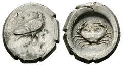 Akragas AR Didrachm, c. 490-483 BC Akragas, Sicily. AR Didrachm (19-21 mm, 8.80 g), c. 490-483 BC. Obv. Sea eagle standing right with folded wings; ΑΚΡΑΓΑΣ around. Rev. Crab within incuse circle. SNG 