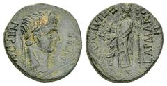 Nero AE19, Sardes Nero (54-68 AD). AE19 (4.60 g), Sardis, Lydia. Obv. NEPΩN KAIΣAP, head right. Rev. EΠI MINΔIOY ΣAPΔIANΩN, Dionysos standing left, holding Kantharos and Thyrsos. RPC 2997. Good very f