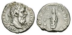 Pertinax AR Denarius, RIC IV 13a Pertinax (193 AD). AR Denarius (17 mm, 3.19 g), Roma (Rome). Obv. IMP CAES P HELV PERTIN AVG, laureate head right. Rev. VOT DECEN TR P COS II, Pertinax, togate and vei