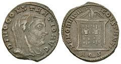 Divus Constantius I AE Follis, Aquileia Divus Constantius I (died 306 AD). Under Constantinus I. AE Follis (25 mm, 4.95 g), Aquileia, c. 307-310 AD. Obv. DIVO CONSTANTIO AVG, veiled bust right, wearin