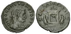Divus Constantius I AE Follis, Lugdunum Divus Constantius I (died 306 AD). Under Constantinus I. AE Follis (24-27 mm,�5.84 g), Lugdunum (Lyon), c. 308-309 AD. Obv. DIVO CONSTANTIO PIO, laureate, veile