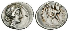 Iulius Caesar AR Denarius, Aeneas reverse Iulius Caesar (+ 44 BC). AR Denarius (17-19 mm, 3.73 g), uncertain Asia Minor mint, 48-47 BC. Obv. Diademed head of Venus right. Rev. CAESAR, Aeneas advancing
