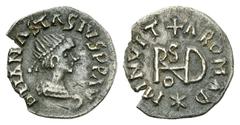 The Gepids, AR quarter siliqua, rare The Gepids. Uncertain ruler. In the name of Anastasius (491-518 AD). AR Quarter siliqua (15 mm, 0.85 g), Sirmium circa 518-540. Obv. D N ANASTASIVS P P AV Pearl-di