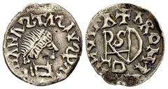 The Gepids, AR quarter siliqua The Gepids. Uncertain ruler. In the name of Anastasius (491-518 AD). AR Quarter siliqua (14 mm, 0.69 g), Sirmium circa 518-540. Obv. D N ANASTASIVS P P AV Pearl-diademed