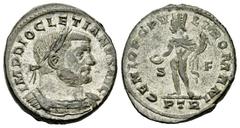 Diocletianus AE Follis, RIC Treveri 582b Diocletianus (284-305 AD). AE Follis (25-28 mm, 10.09 g), Treveri (Trier), c. 303 - 1 May 305 AD. Obv. IMP DIOCLETIANVS AVG, Laureate and cuirassed bust right.
