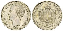 Greece, AR Drachma 1873 Greece. Georgios I (1863-1913). AR Drachma 1873 (5.02 g), Paris. Divo 53b. Good very fine.