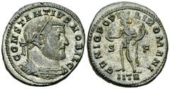 Constantius I Chlorus Follis, Trier mint Constantius I Chlorus as Caesar (293-305 AD). AE silvered follis (27-29 mm, 11.05 g), Treveri (Trier), c. 302-303 AD. Obv. CONSTANTIVS NOBIL C, Laureate and cu