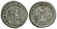 Divus Constantius I AE Follis, Trier Divus Constantius I (died 306 AD). Under Constantinus I. AE Follis (26 mm, 7.17 g), Treveri (Trier), c. 307-308 AD. Obv. DIVO CONSTANTIO PIO, laureate, veiled, and