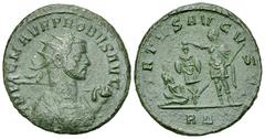 Probus AE Antoninianus, Rome Probus (276-282 AD). AE Antoninianus (21-22 mm, 3.34 g), Rome. Obv. IMP C M AVR PROBVS AVG, Radiate and cuirassed bust right, holding spear over left shoulder. Rev. VIRTVS