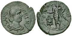 Salonina AE23, Parium Salonina (253-268 AD). AE23 (4.97 g), Parium, Mysia. Obv. SALONINA, draped bust right. Rev. C G I H, Genius standing left, holding cornucopiae and phalera; to left, altar. SNG BN