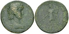 Antinoos AE32, Ankyra Antinoos (+130 AD), favorite of Hadrian. AE32 (23.77 g), Ankyra, Galatia. Julius Saturninus magistrate. Obv. ΘEOC ANTINOOC, bare head to right. Rev. IOYΛIOC CATOPNINOC ANKYPANOIC