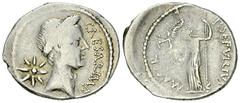 C. Iulius Caesar AR Denarius, 44 BC C. Iulius Caesar. AR Denarius (18-20 mm, 3.10 g). P. Sepullius Macer, Rome, 44 BC. Obv. Wreathed head of Caesar right, CAESAR IMP before, star behind. Rev. P SEPVLL
