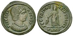 Helena AE3, Heraclea Helena (324-328/30 AD). AE3 (20 mm, 4.14 g), Heraclea, 325-326. Obv. FL HELENA AVGVSTA, draped bust to right. Rev. SECVRITAS REI PVBLICE, Securitas standing left, holding olive br