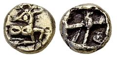 Phanes EL 1/24 Stater, c. 625-600 BC Ionia. Ephesus (?). Phanes. EL plated 1/24 stater (0.40 g), c. 625-600 BC. Obv. Forepart of stag, looking backwards. Rev. Incuse square punch with irregular lines.