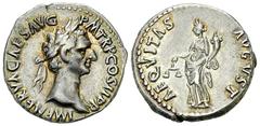 Nerva AR Denarius, RIC 1 Nerva (96-98 AD). AR Denarius (18 mm, 3.43 g), Roma (Rome), 96. Obv. IMP NERVA CAES AVG P M TR P COS II P P, laureate head to right. Rev. AEQVITAS AVGVST, Aequitas standing le