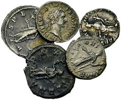 Lot of 5 Roman AR coins Lot of 5 (five) Roman AR coins. 3 denarii (Nerva, Faustina II, Commodus) and 2 antoniniani (Herennius Etruscus and Trebonianus Gallus). Very fine.