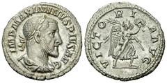 Maximinus I Thrax AR Denarius, Victory reverse Maximinus I. Thrax (235-238 AD). AR Denarius (19-20 mm, 3.01 g), Rome. Obv. IMP MAXIMINVS PIVS AVG, Laureate, draped and cuirassed bust right, seen from 