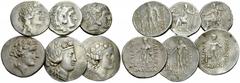 Lot of six AR Tetradrachm Lot of six AR Tetradrachms, includes Alexander III, Philip III and Thasos (4). Fine to very fine. (6)