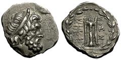 Messene AR Hemidrachm, c. 60s-40s, ex Knoepke and BCD and extremely rare Messene , Messenia. AR Hemidrachm (15-17 mm, 2.44 g), c. 60s-40s BC. Obv. Diademed head of Zeus right. Rev. Tripod between ME-Σ