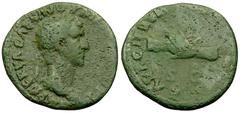 Nerva AE As, mint error Nerva (96-98 AD). AE As (25-26 mm, 9.02 g), Roma (Rome), 97 AD. Obv. IMP NERVA CAES AVG P M TR P COS III P P, laureate head right. Rev: CONCORDIA EXERCITVVM / S C, clasped hand