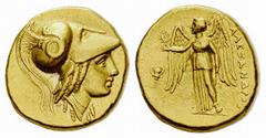 Alexander the Great AV Stater, Amphipolis mint Kings of Macedon. Alexander III "the Great" (336-323 BC). AV Stater (8.60 g), c. 323-317 BC, Amphipolis mint. Obv. Head of Athena wearing Corinthian helm