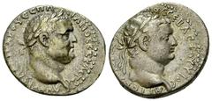 Vespasian with Titus Caesar AR Didrachm, Caesarea Vespasian (69-79) with Titus Caesar. AR Didrachm (18-21 mm, 7.31 g), Year 9 = 76/7. Obv. ΑΥΤΟΚΡΑ ΚΑΙCΑΡ ΟΥΕCΠΑCΙΑΝΟC CΕΒΑCΤΟC, Laureate head of Vespas