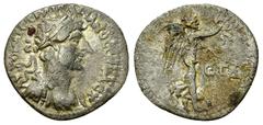 Hadrianus AR Hemidrachm, Caesarea Hadrianus (117-138 AD). AR Hemidrachm (15 mm, 1.71 g), Caesarea, Cappadocia, 120-121 AD. Obv. AYTO KAIC TPAI AΔPIANOC CEBACT, laureate, draped and cuirassed bust to r