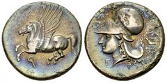 Corinth AR Stater, c. 320 BC Corinthia, Corinth. AR Stater (21 mm, 8.17 g), c. 320 BC. Obv. Pegasus flying left, Koppa below. Rev. Helmeted head of Athena left; behind, flying dove within wreath; belo