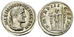 Maximinus I AR Denarius, Emperor reverse Maximinus I. Thrax (235-238 AD). AR Denarius (19-20 mm, 3.40 g), Rome. Obv. IMP MAXIMINVS PIVS AVG GERM, Laureate, draped and cuirassed bust right, seen from b