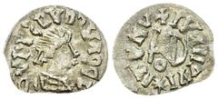 Gepids AR 1/4 Siliqua The Gepids. AR 1/4 Siliqua (12-14 mm, 0.36 g). Obv. ..., bust right. Rev. ..., monogram of Theoderic. Demo 69ff. Rare. Ragged edge, otherwise, good very fine.