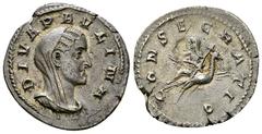 Ancient Coins Diva Paulina AR Denarius Maximinus I Thrax (235-238 AD) for Diva Paulina. AR Denarius (20 mm, 2.81 g), Rome. Obv. DIVA PAVLINA, Veiled and draped bust to right. Rev. CONSECRATIO, Paulina