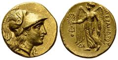 Alexander 'the Great' AV Stater Kings of Macedon. Alexander III "the Great" (336-323 BC). AV Stater (19 mm, 8.57 g), uncertain mint. Obv. Head of Athena wearing Corinthian helmet to right. Rev. ΑΛΕΞΑΝ